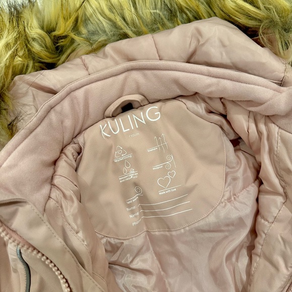 Kids Pink Snowsuit with Faux Fur Trim 💗 - Picture 3 of 5